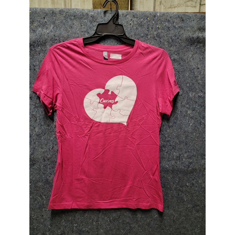 Breast Cancer Heart Puzzle Workout T-Shirt L‎